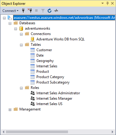 Objekt-Explorer in SSMS