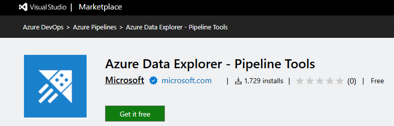 Screenshot des Abrufens der Erweiterung Pipelinetools im Visual Studio Marketplace.