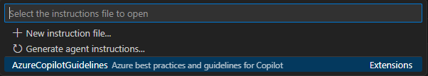 Screenshot der Option zur Auswahl von Azure Copilot Richtlinien.
