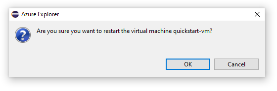 Das Bestätigungsfenster für den Neustart der virtuellen Maschine