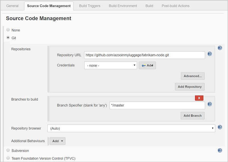 Hinzufügen eines Repositorys zu Ihrem Build