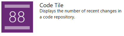 Screenshot, der ein Code-Kachel-Widget zeigt.