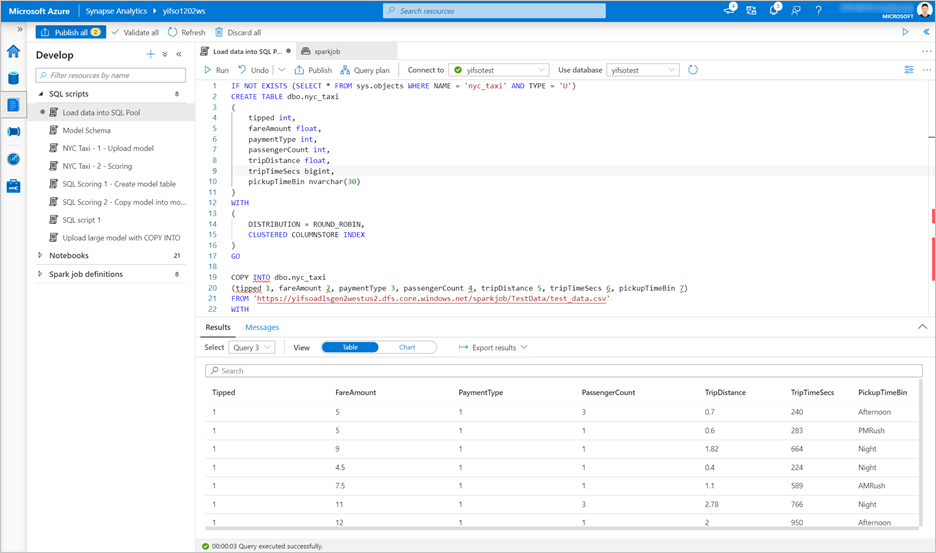 Laden von Daten in dedizierten SQL-Pool