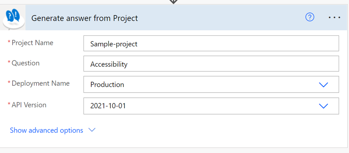 Answer From Project geben. GenerateAnswerFromProject Generate