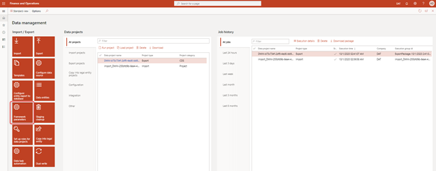 Screenshot der Kachel für Framework-Parameter.