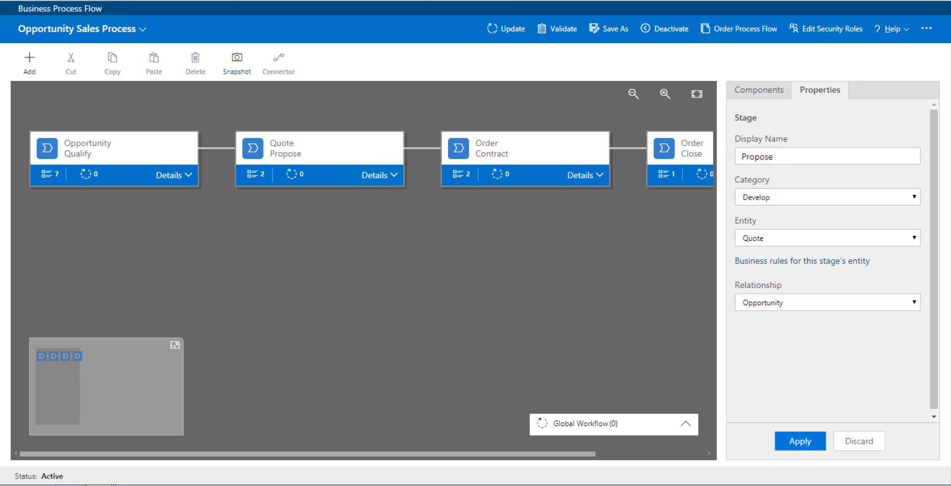 Business-Prozesskonfiguration in Dynamics 365.