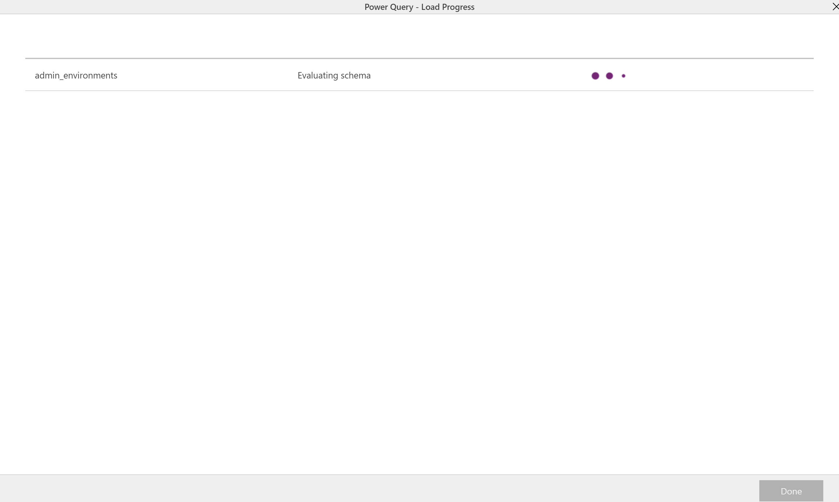 Screenshot der Dataflows-Liste, die den anfänglichen Dataflows-Ladevorgang zeigt