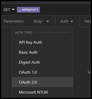 Screenshot der Dropdownliste 