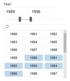 Screenshot zeigt Beispiel für einen Slicer.