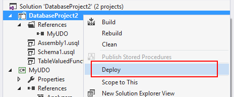 Data Lake Tools für Visual Studio – „Deploy U-SQL-Datenbankprojekt“