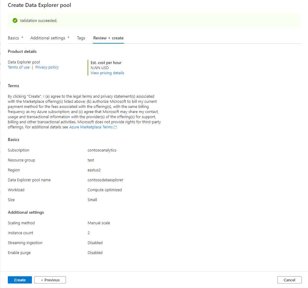 Erstellen eines neuen Daten-Explorer-Pools in Synapse Studio