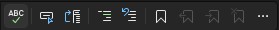 Screenshot der Text-Editor-Symbolleiste in Visual Studio.