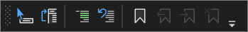 Screenshot der Symbolleiste für den Text-Editor in Visual Studio 2022.