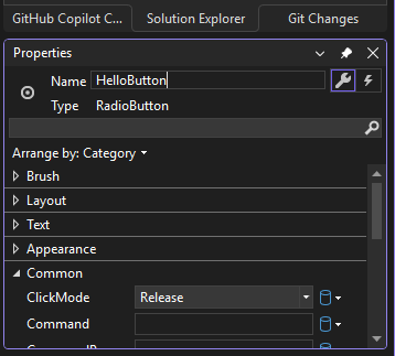 Screenshot mit dem Projektmappen-Explorer Eigenschaftenfenster für das 