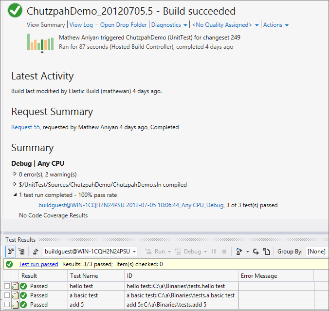 Testintegration von Drittanbietern