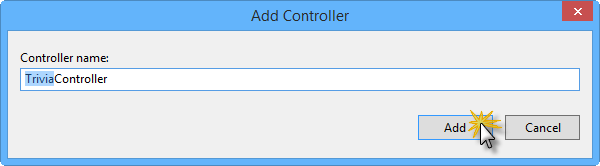 Adding the Trivia Controller Adding the Trivia Controller
