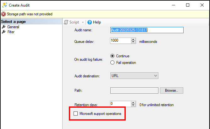Screenshot showing the Create audit icon.