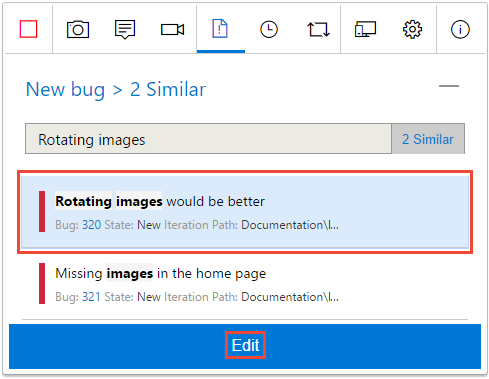 Select a similar bug to edit.