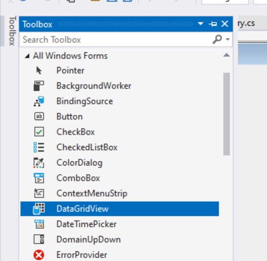Add DataGridView