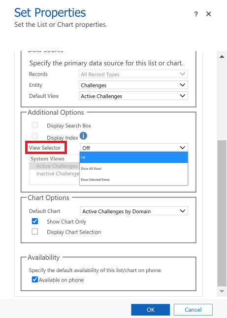 Edit view selector Edit view selector.