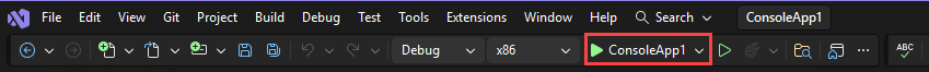Screenshot that shows the Start button.