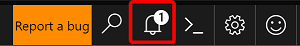Screenshot that shows the new notification for your new service.