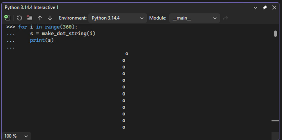 Captura de pantalla que muestra cómo pegar varias líneas de código en la ventana interactiva de Visual Studio.