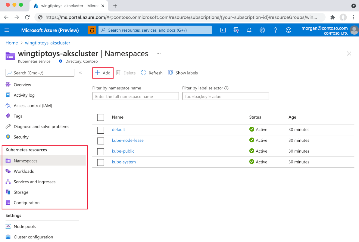 Affichage des ressources Kubernetes.
