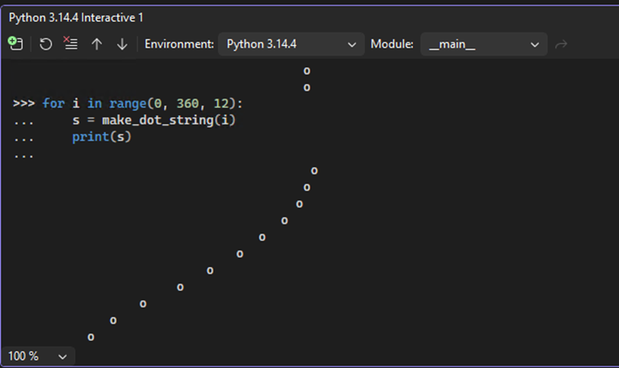 Capture d’écran montrant comment modifier une instruction précédente dans la fenêtre interactive dans Visual Studio.