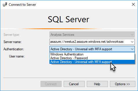 Connettersi in SSMS