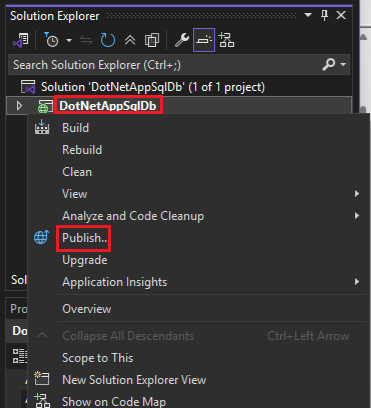 Screenshot della selezione dell'opzione 
