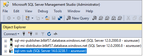 Screenshot che mostra come testare la connettività alle istanze gestite di SQL.