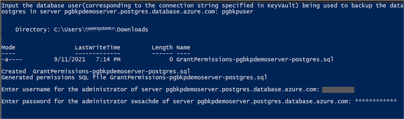 Screenshot che mostra come fornire le credenziali utente per eseguire una connessione di test.