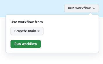Screenshot del flusso di lavoro eseguito con GitHub Actions.