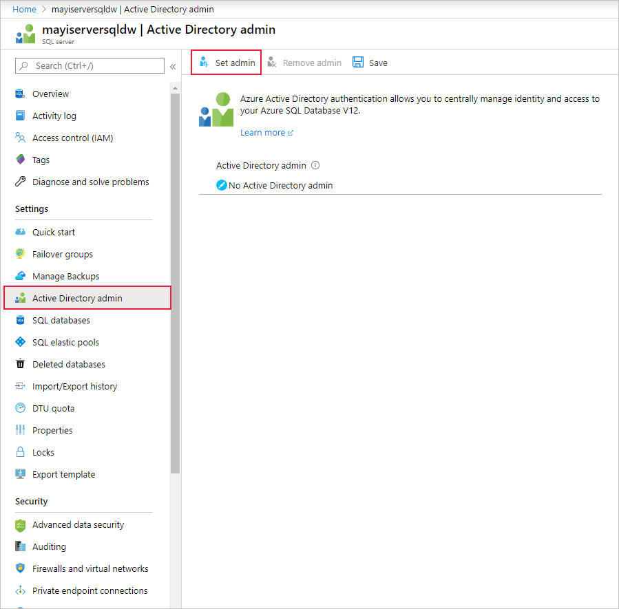 Pagina amministrativa di Active Directory