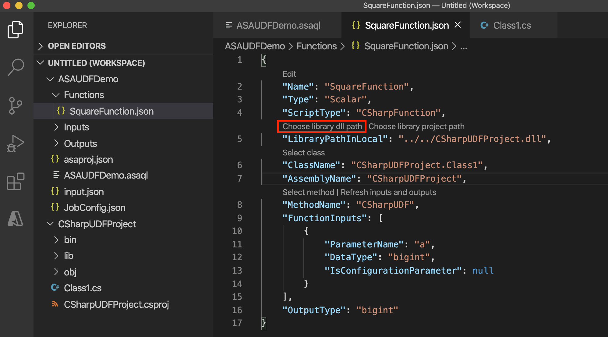 Configurazione della funzione Stream Analytics in C#