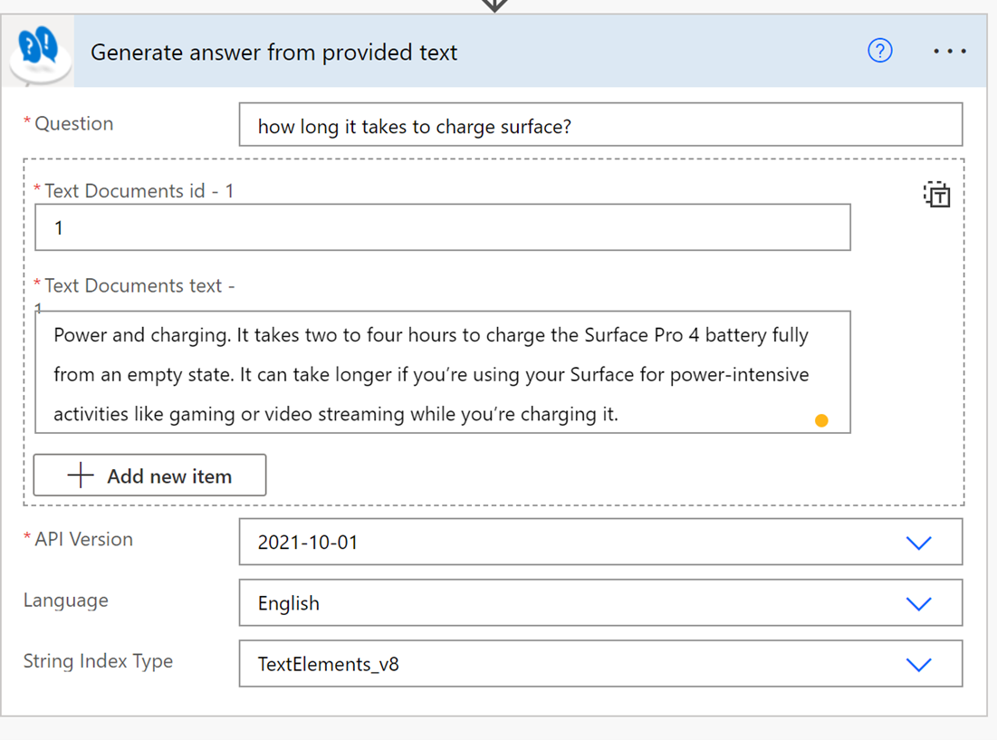 Generate Answer From Provided Text GenerateAnswerFromProvidedText