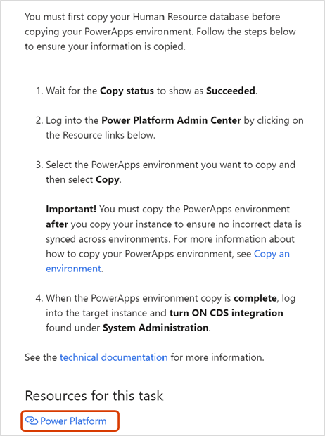 Schermata della selezione di Power Platform per accedere al Centro di amministrazione di Microsoft Power Platform.