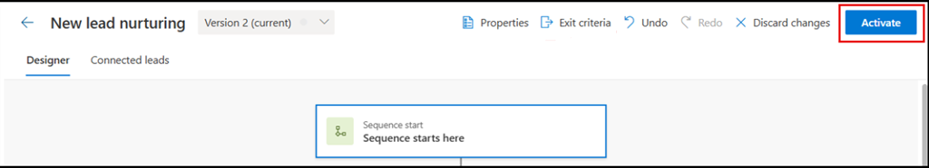 Screenshot dell'attivazione della sequenza modificata.