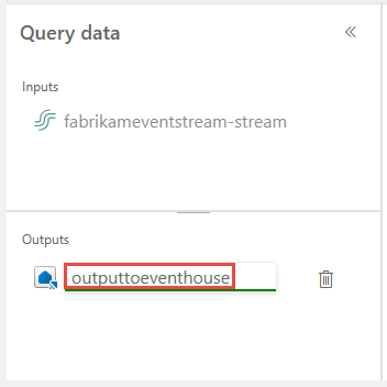 Screenshot che mostra il nome di un output.