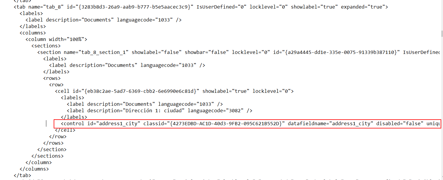 Punto di inserimento di esempio XML.