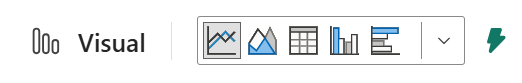 Screenshot che mostra il menu delle opzioni per modificare i tipi di oggetto visivo.