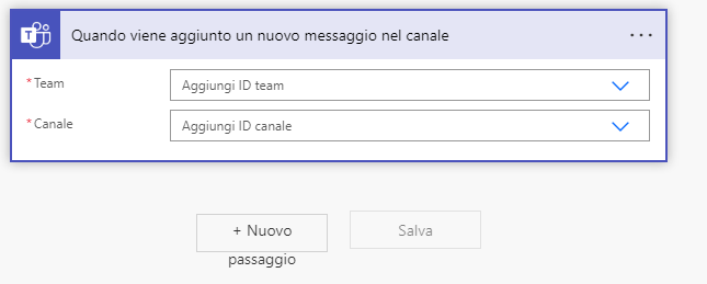 Screenshot della finestra di dialogo Quando viene aggiunto un nuovo messaggio nel canale.