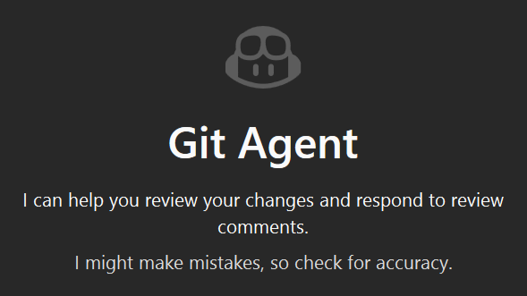 Screenshot che mostra la scheda di descrizione dell'agente Git in Copilot Chat.