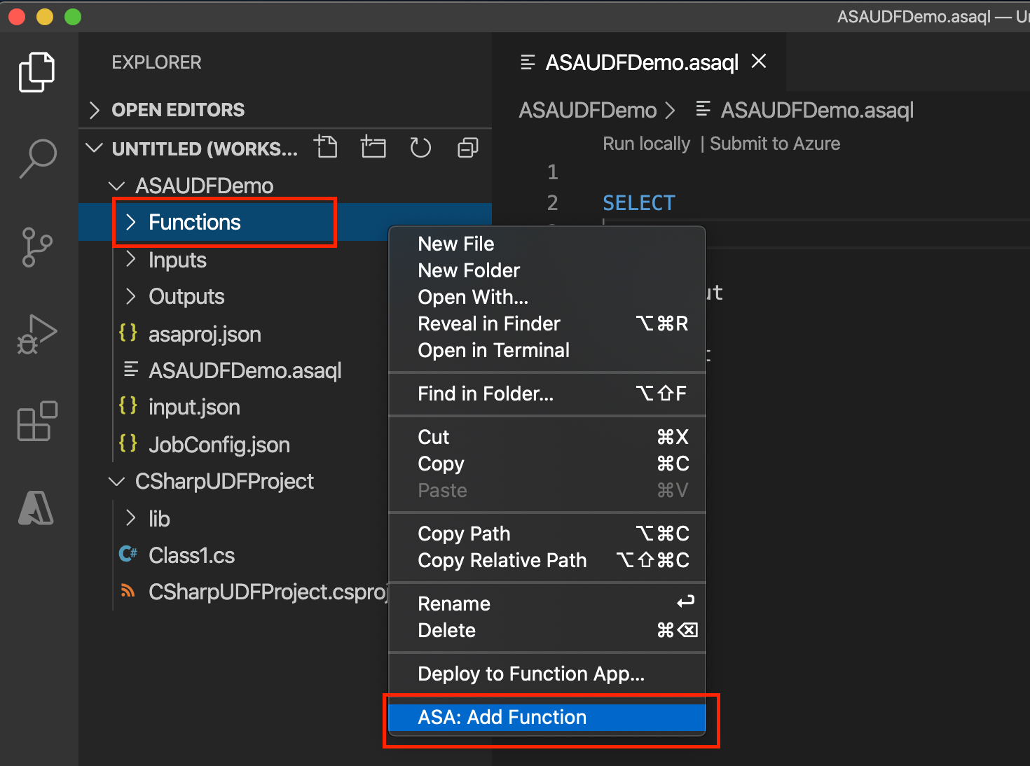 Azure Stream Analytics プロジェクトに新しい関数を追加する