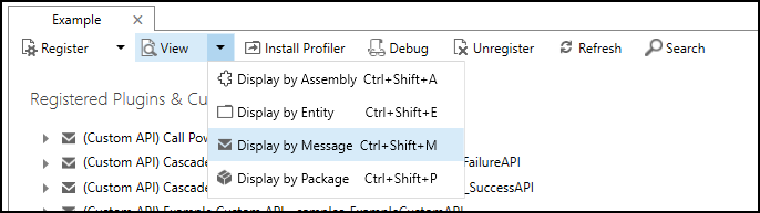 [メッセージで表示] コマンドにカスタム API が表示されます