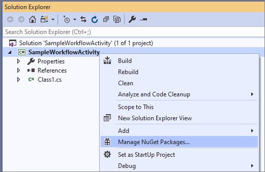 nuget パッケージを管理します。