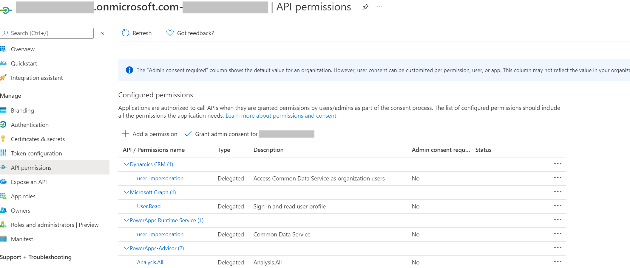 API アクセス許可