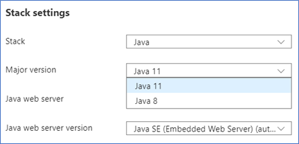 Use o seletor para alterar sua versão do Java