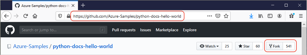 Fazer um fork do repositório de exemplo no GitHub